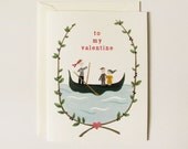Gondola Man Valentine Card (A2 size with matching envelope)