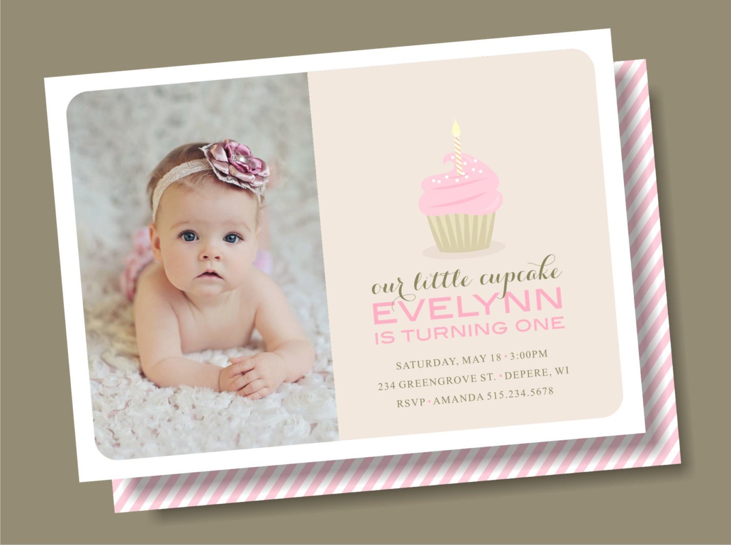 cupcake - birthday photo invitation