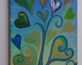 Abstract Original Painting on Canvas 12x9 Original Acrylic Mixed Media Handrawn Heather Montgomery Art