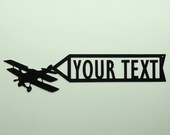 Personalized Airplane Banner Metal Art Sign - Free USA Shipping