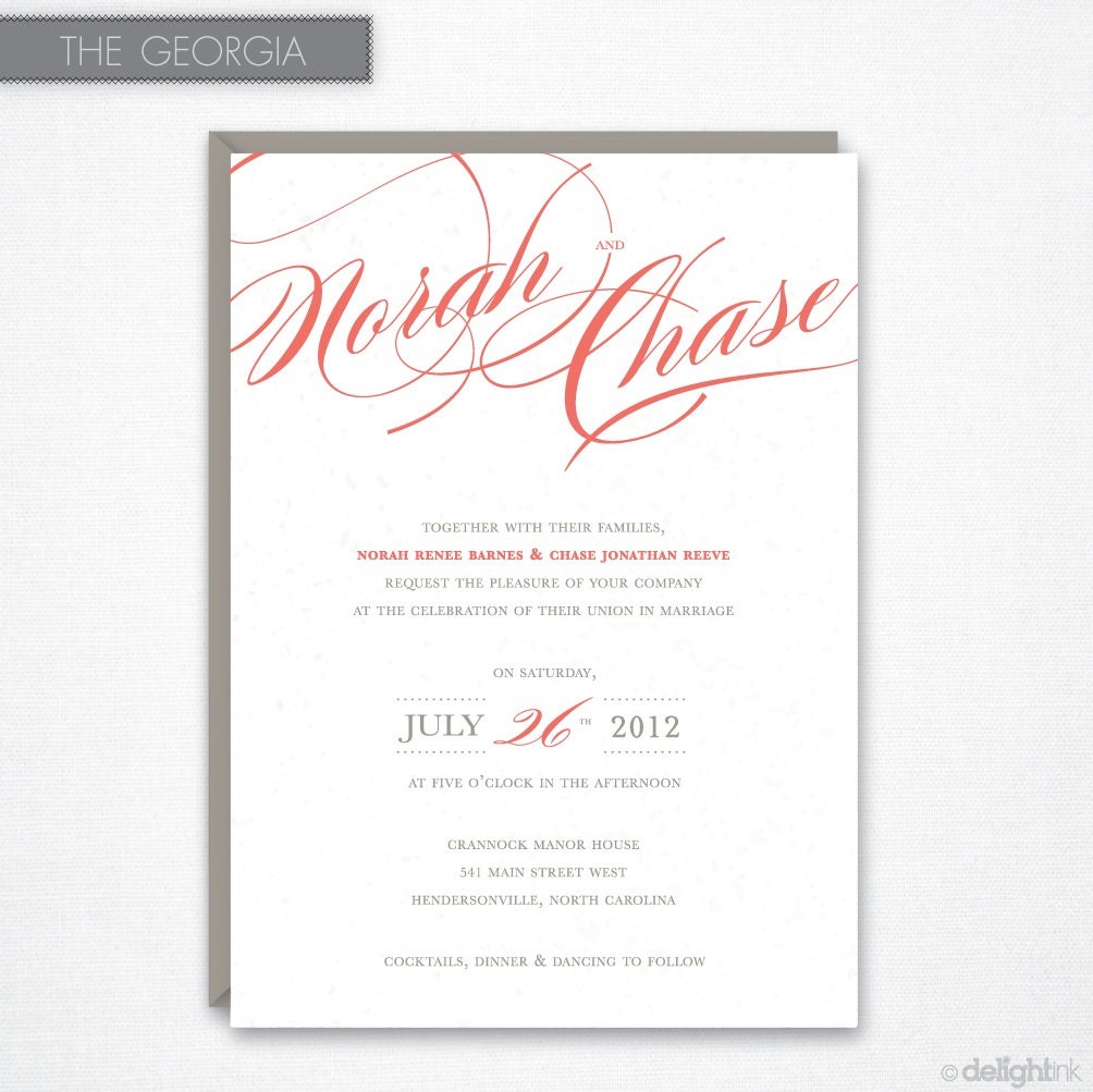 Georgia Wedding Invitation (Printable)