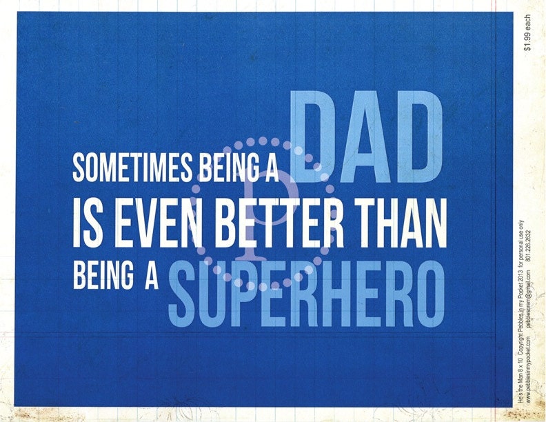Dad Superhero 8 x 10 Print