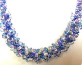 Ice blue Magatama Kumihimo Necklace
