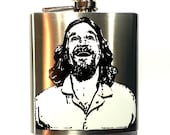 Flask - 6oz Stainless Steel - The Dude - Big Lebowski Flask - Exposed Steel