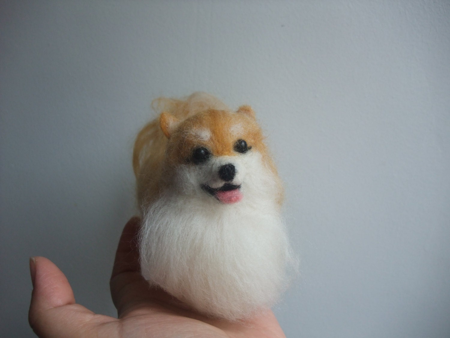 Ooak handmade Needle felted Pomeranian dog by tina tang