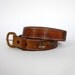 Vintage Mexican Tooled Leather Belt / Personalized Paul / 34-38 waist