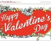 Happy Valentines Day Vintage Label Digital Download Printable Image Scrapbook Tag Collage Sheet