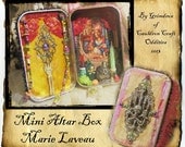 Mini Marie Laveau Altar Box, altered altoid tin - Hoodoo, Voodoo, retablo, nicho