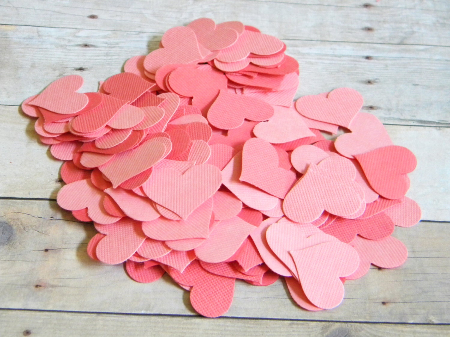 200 Wedding Baby Shower Shades of Corals Fancy Hearts Confetti Party Table Dressing Decorations