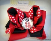 University of Georgia Bulldogs football bottle cap hair bow