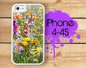 iPhone 4 4S Mighty Case - 2 Part Protective iPhone 4 Case  iPhone 4S Case - Field of Flowers Spring Summer Wildflowers