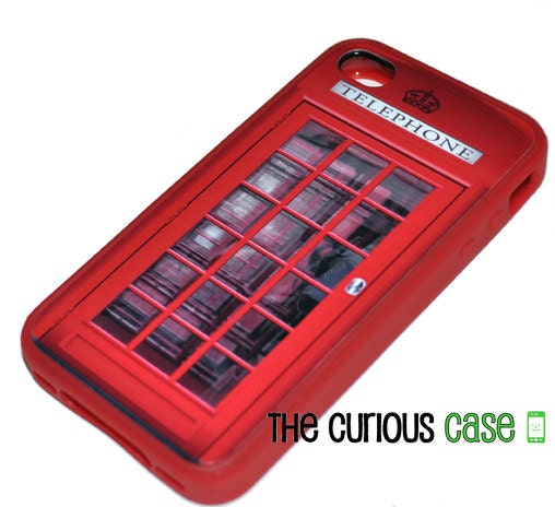iPhone Case British Phone Box  / Hard Case For iPhone 4 and iPhone 4S Iconic London  Rubber Trim