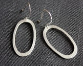 petite textured oval hoop earrings in recycled sterling