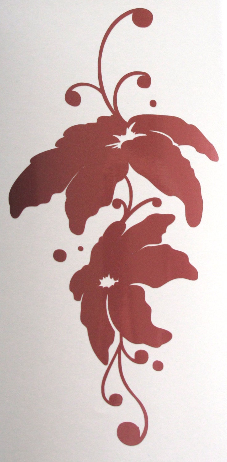 Lilies in Metallic Rose decal