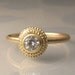 14k Yellow Gold Granulated Moissanite Engagement Ring