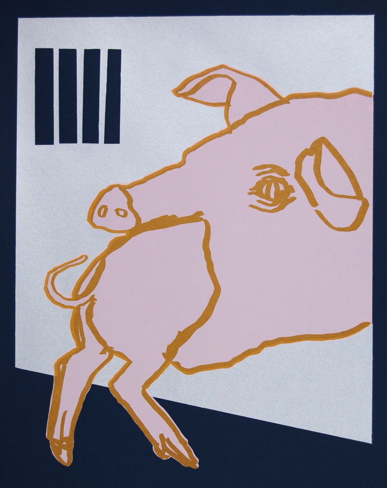 Pig Eatin Pig, Silkscreen Print