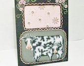 Cow And Calf Hand Painted On Photo Frame