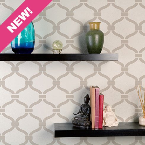 Heritage Grill Allover Stencil - reusable stencil patterns for walls just like wallpaper - DIY decor