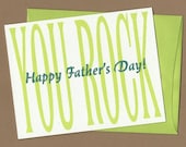 Father's Day Card - You Rock (typography) -- card for Dad, card for friend