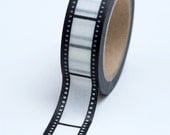 Washi Tape - 15mm - Black and White Film Strip - Deco Paper Tape