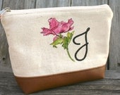 Monogrammed Clutch - Grad Gift, Bridesmaid, Wedding, Rustic, Monogram, Initial, Faux Leather Clutch