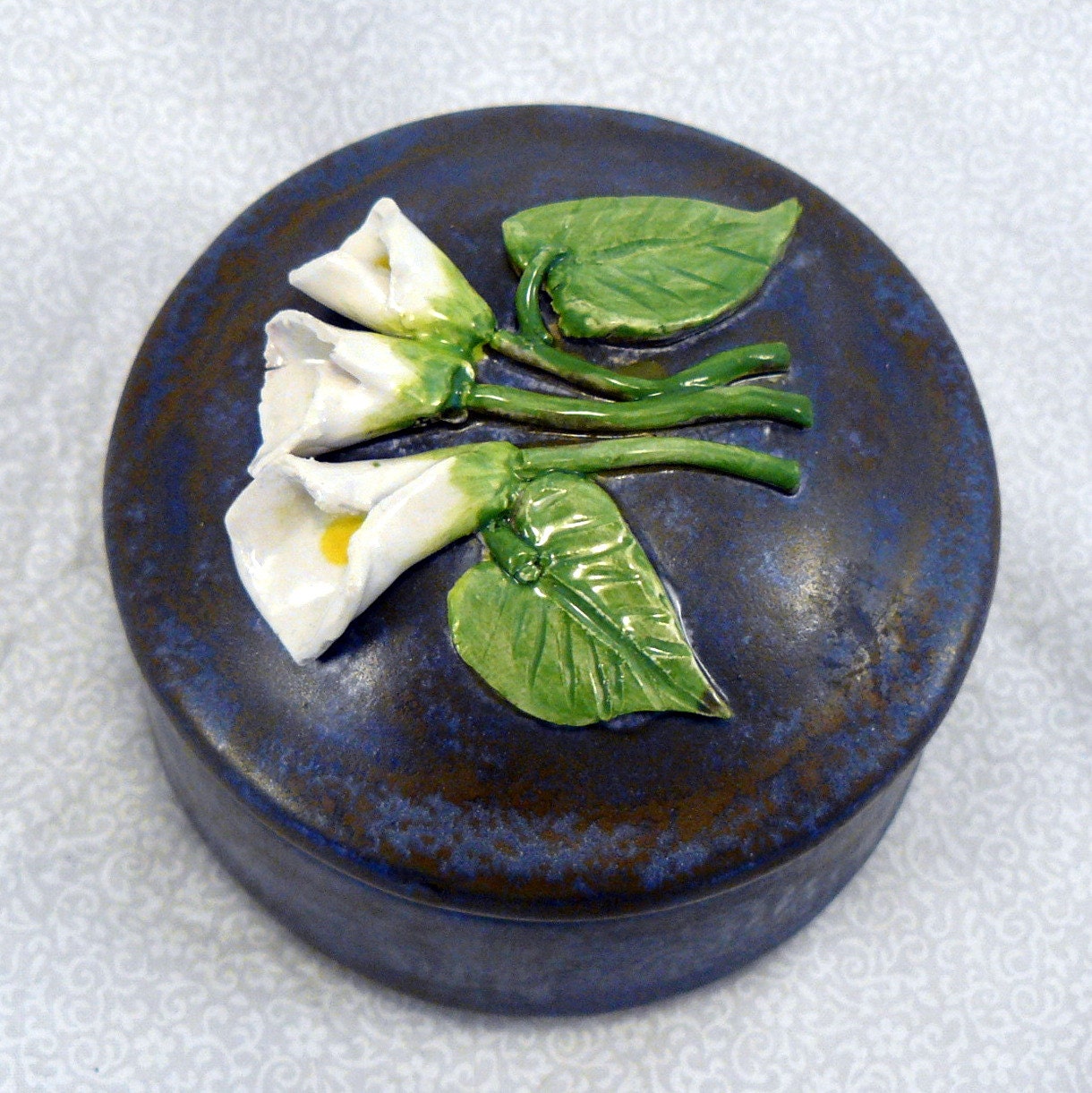 Ceramic Calla Lily Keepsake Box