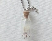 Wishing Star Dandelion Seeds in A Bottle Necklace