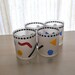 Set of 4 Funky 80s Glasses Geometric Design Frosted Saved by the Bell Triangle Circle home drink cups