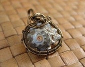Sea Shell and Antiqued Bronze Pendant