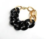 Large Link Black and Gold Chunky Bracelet / Chunky Chain Link Bracelet / Black Gold / Statement bracelet / Trendy  bracelets