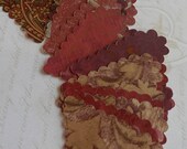 20 upcycled wallpaper scalloped hearts - french romance