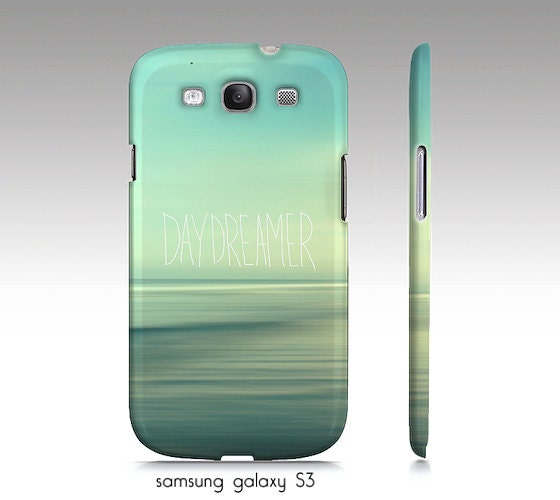 Samsung galaxy S3, iphone 4,4s, 5 case, "Daydreamer", ocean photography, typography, teal, aqua, turquoise