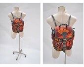KILIM vintage backpack vintage rucksack ethnic native american indian back pack ikat kilim vintage fabric leather bag purse tote cross body