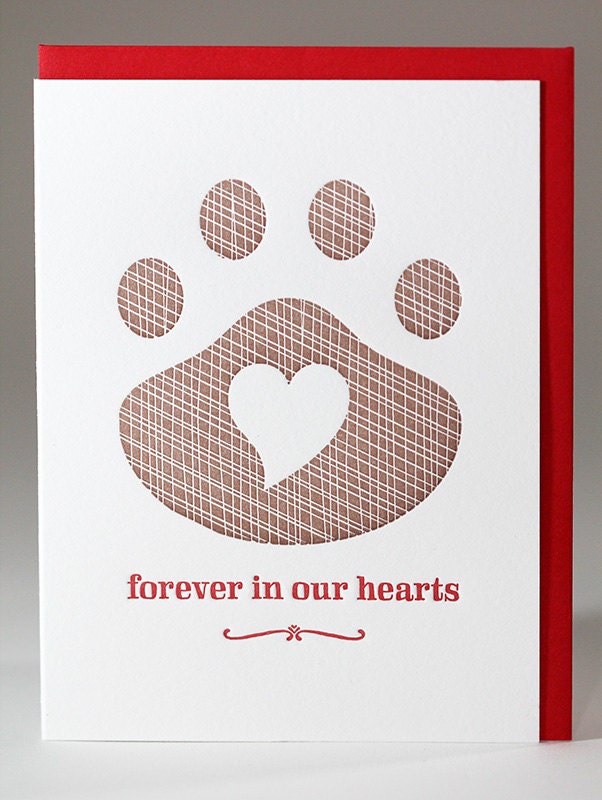 Letterpress Pet Sympathy Card