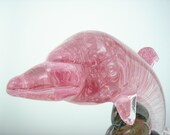 Pink Glass Dolphin. Hand Made. Corporate gift award.