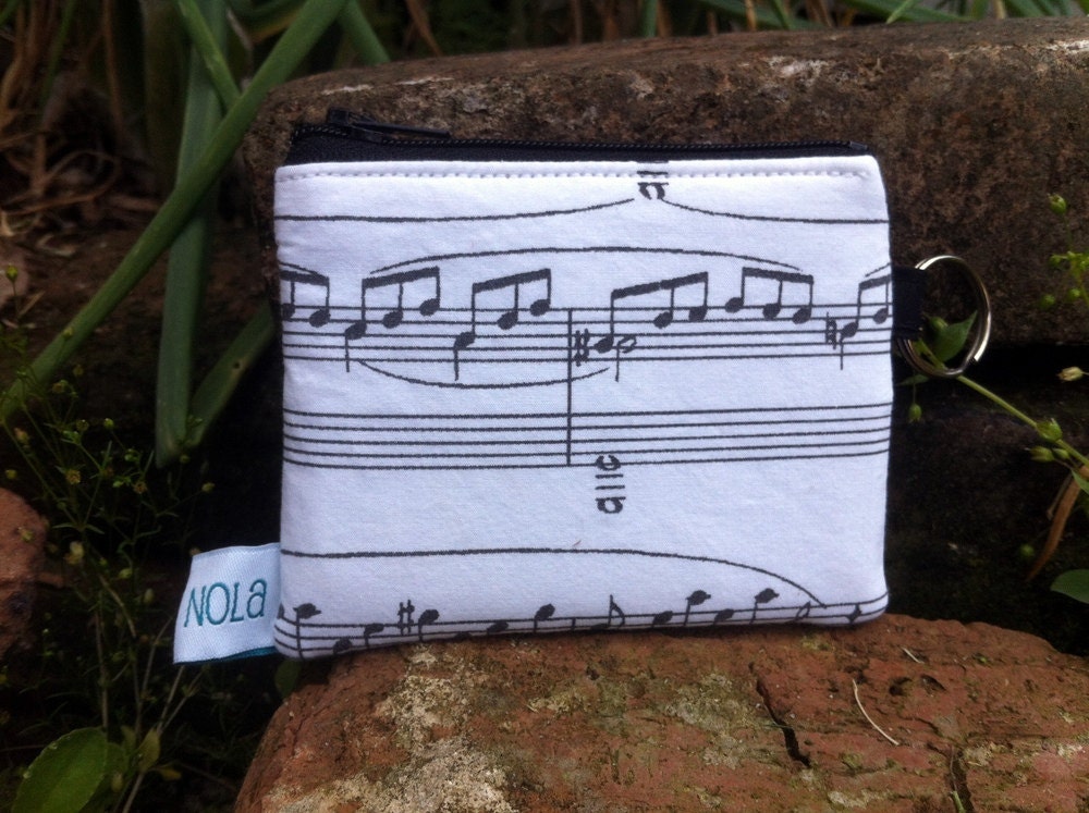 Music Mini  Wallet Upcycled