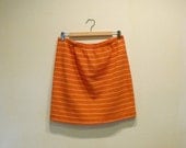 ON SALE Vintage Creamsicle Stripe Pull-on Mini Skirt - L