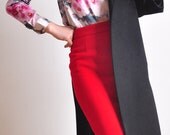 Red Wool High Waisted Long Pencil  Skirt Winter Warm
