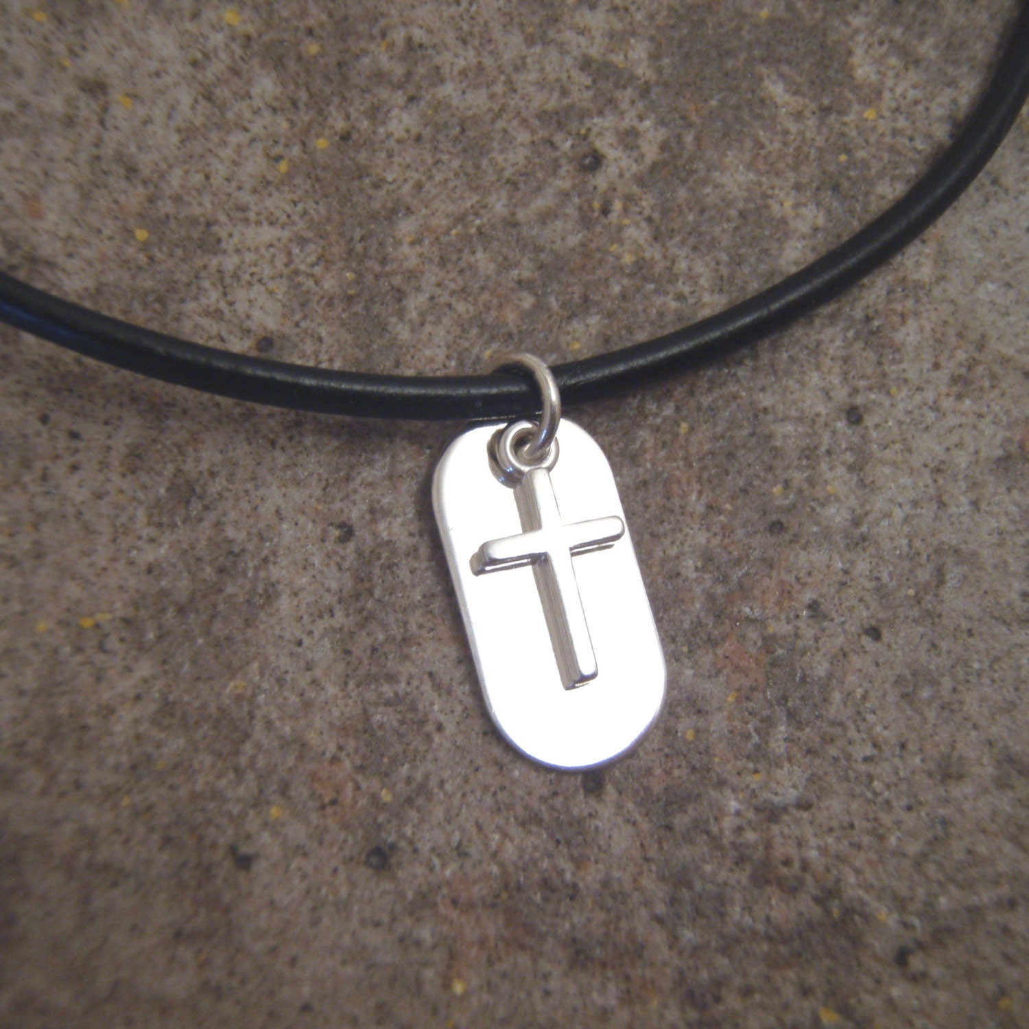 Items similar to Small Boy's cross necklace Small Silver cross