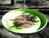 Lime Green Ford Bird Feeder - 1960 - 1963 Ford Falcon Hubcap Birdfeeder - Recycled Hanging Feeder - Bottle Cap - 1961 1962 Ranchero
