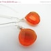 May SALE Sterling and Quartz Modern Earrings. Large Orange Quartz Briolettes wrapped in Sterling Silver on Hand formed Modern Earwires.