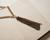Mixed metal chunky tassel necklace