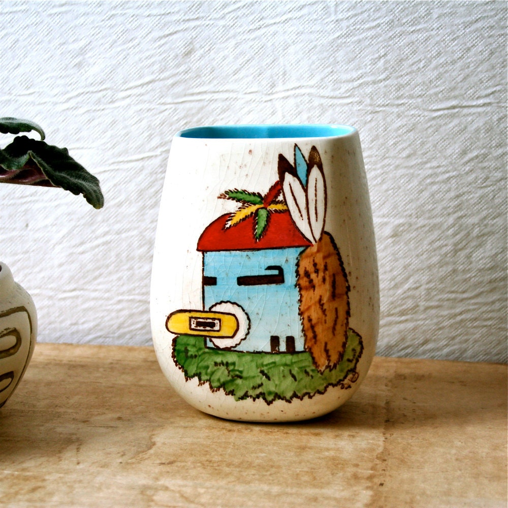 Vintage Native American Kachina Vase Loma Arizona
