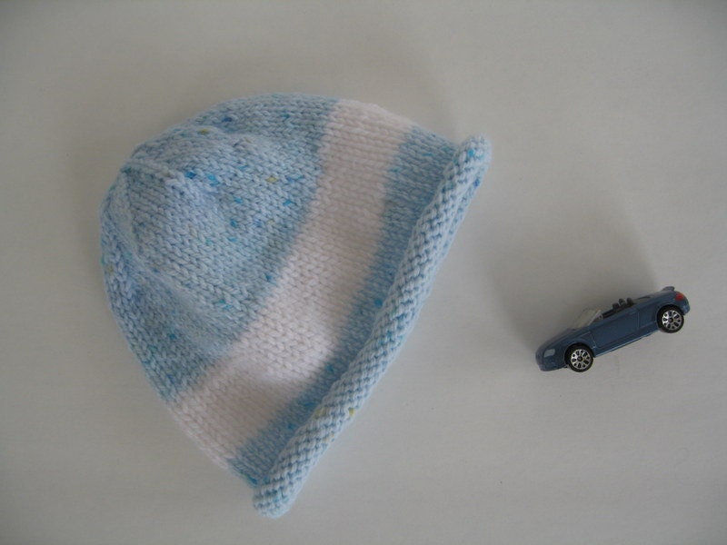 Light Blue Baby Hat Hand Knit
