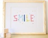 Kids Wall Art, Decor for Baby Nursery, Kids and Children Rooms. 8x10 Smile