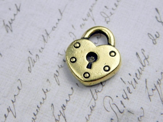 Padlock Heart - Gold Plated Charm