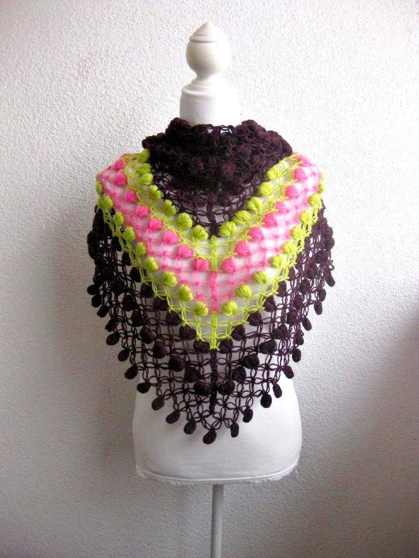 Triangle, Shawl, Neckwarmer, Scarf,  in Purple, Green, Pink, Trendy, Gift, Spring, Mothers day