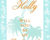 Private Listing for idoamymarie414 Custom Beach Wedding Bridesmaid Wine Label - Will you be my Bridesmaid - Starfish