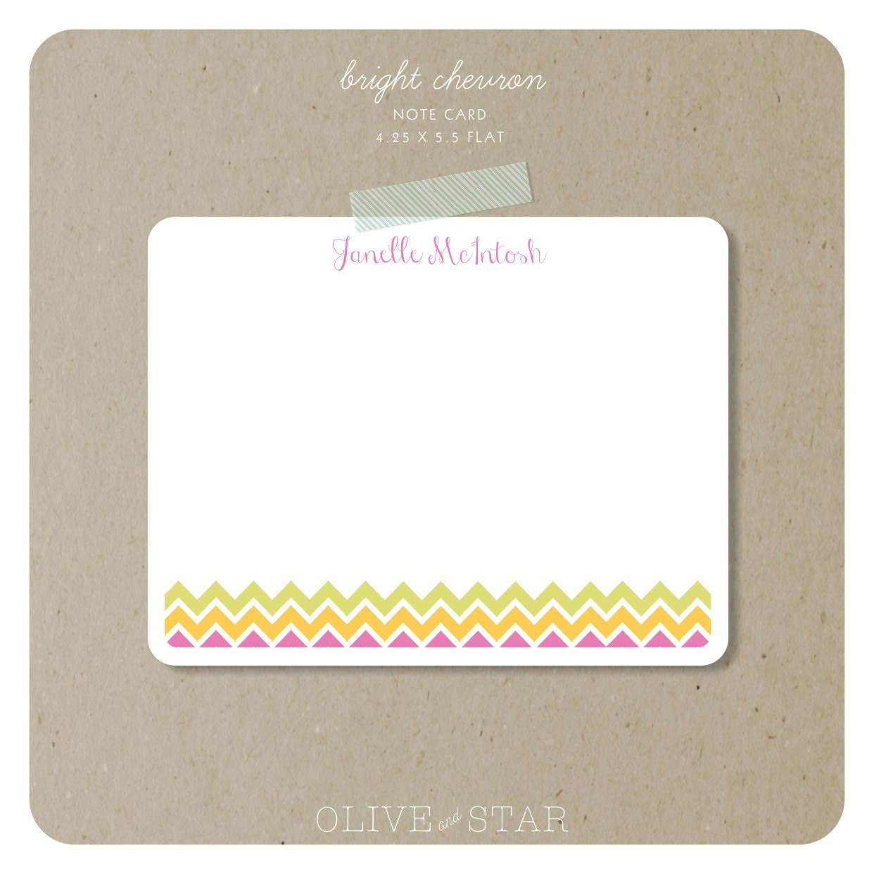 bright chevron : note card set