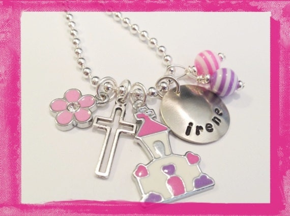 First Communion Necklace - Jewelry for Kids - Hand Stamped and Personalized Necklace for Children